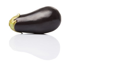 Black skinned eggplant over white background