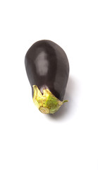 Black skinned eggplant over white background