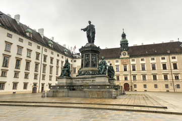 Fototapeta na wymiar Emperor Franz I, Hofburg Palace Courtyard - Vienna, Austria
