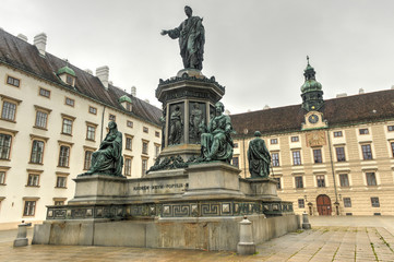 Fototapeta na wymiar Emperor Franz I, Hofburg Palace Courtyard - Vienna, Austria