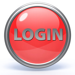 login circular icon on white background