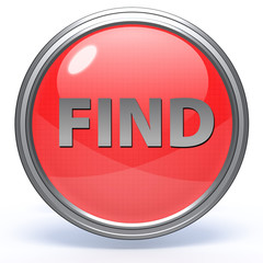 find circular icon on white background