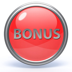 bonus circular icon on white background