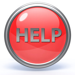 help circular icon on white background