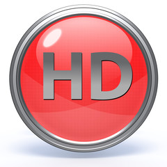 HD circular icon on white background