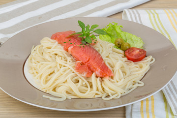 Pasta with salmon