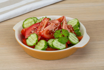 Tomato and cucumber salad