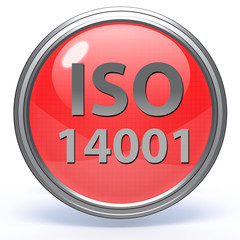 Iso 14001 circular icon on white background