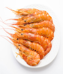 ordered prawns on a platter