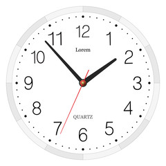 Classic with numbers clock placed on white