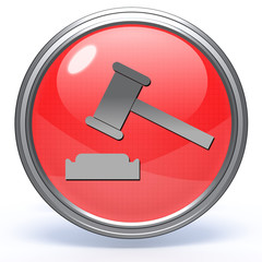 Auction circular icon on white background