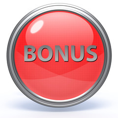 Bonus circular icon on white background
