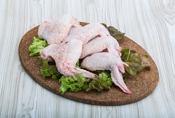 Raw chicken wings