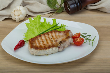 Grilled pork steak