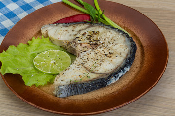 Grilled shark steak