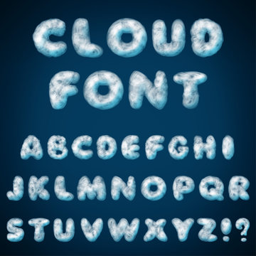 cloud alphabet for design