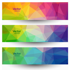 Abstract geometric banners set
