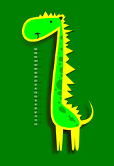Baby height measure with funny dinosaur (scale 1:4)