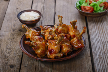 honey glazed chicken wing with sauce