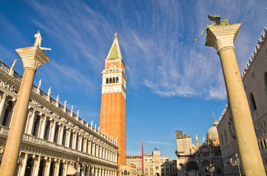 Campanila bell tower at piazza San Marco in Venice