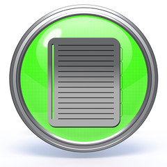 notebook circular icon on white background