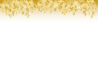 golden flowers raining down at the top of the picture