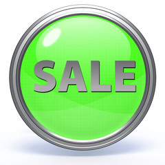 sale circular icon on white background