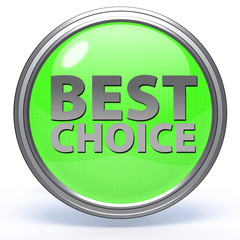 Best choice circular icon on white background