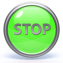 stop circular icon on white background