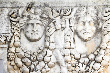 Fototapeta na wymiar ancient greek reliefs in aphrodisias ,Geyre