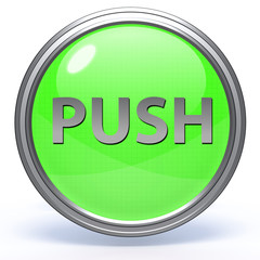push circular icon on white background