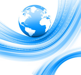 Digital world  on abstract background .