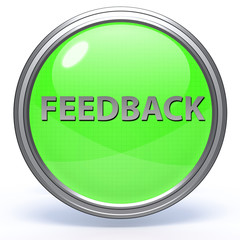 Feedback circular icon on white background