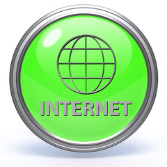 inernet circular icon on white background