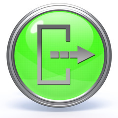 Logout circular icon on white background