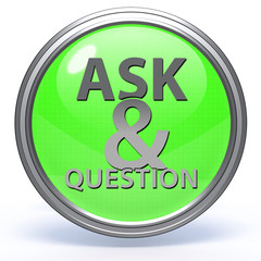 Q&A  circular icon on white background