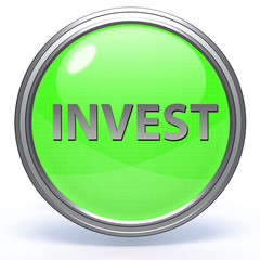 Invest circular icon on white background