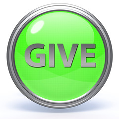 Give circular icon on white background