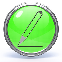 Pencil circular icon on white background