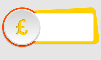 yellow frame for text and pound sterling symbol
