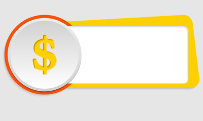 yellow frame for text and dollar symbol