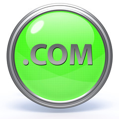 Com circular icon on white background