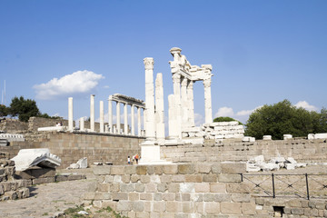 Temple of Trajan in the ancient city of Pergamon