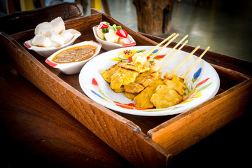 Asian delicacy chicken satay