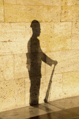 shadow of soldier with rifle