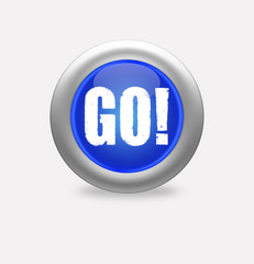 blue button with the word go