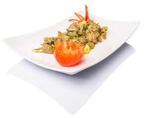 Deep fried chicken liver mix with curry powder 