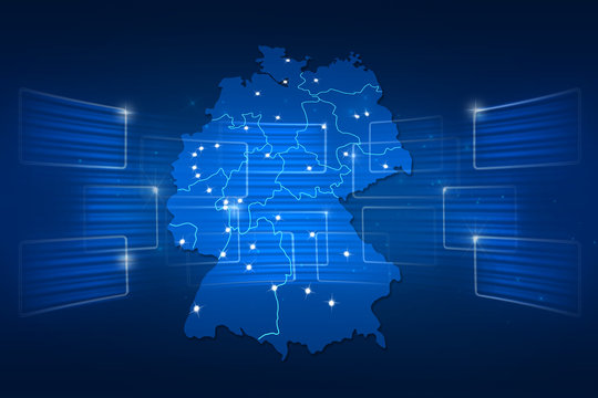 Germany Map World map News Communication blue