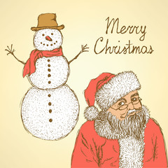 Sketch Christmas set in vintage style