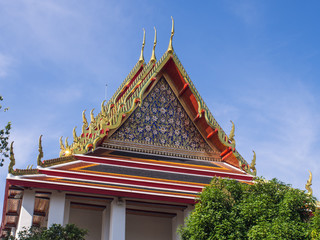 Delicate Thai art of roof of Thai temple